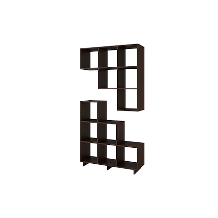 Manhattan Comfort Cascavel Stair Cubbies, Tobacco 2-26AMC49